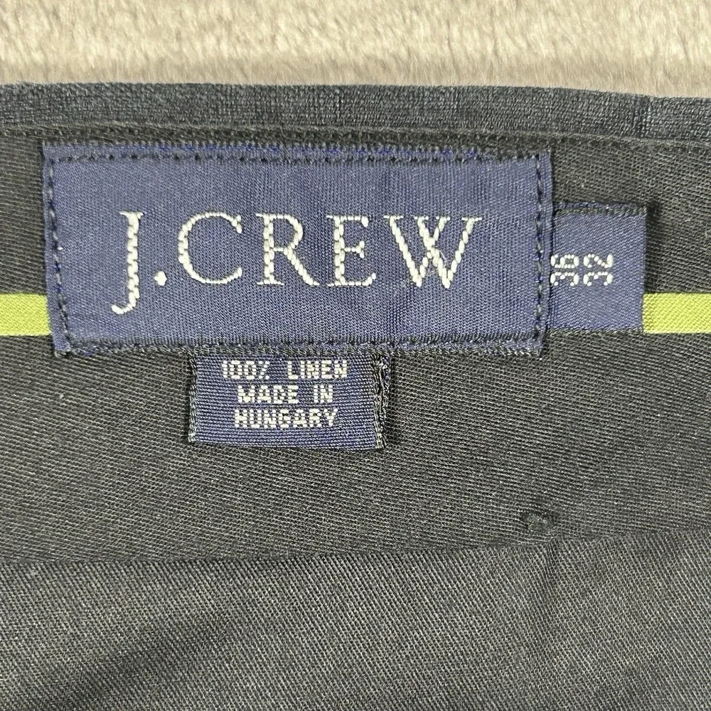 J. Crew Mens Vintage 100% Linen Pleated Cuffed Pants Black 36x30 Old Money